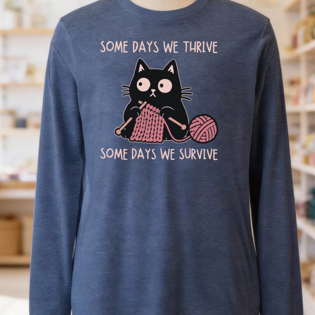 Some Days Long Sleeve Tee Navy t-shirt