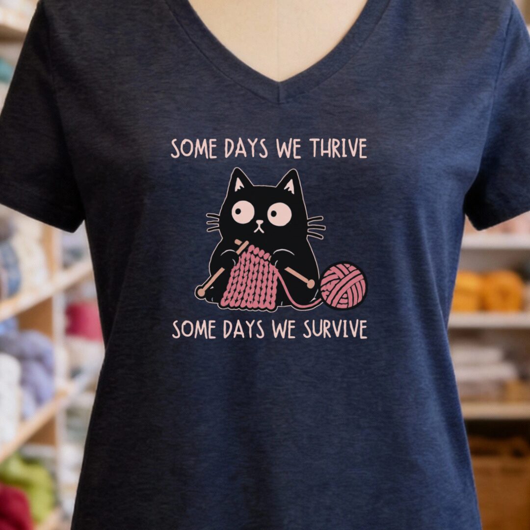 Some Days V-Neck T-Shirt Navy t-shirt