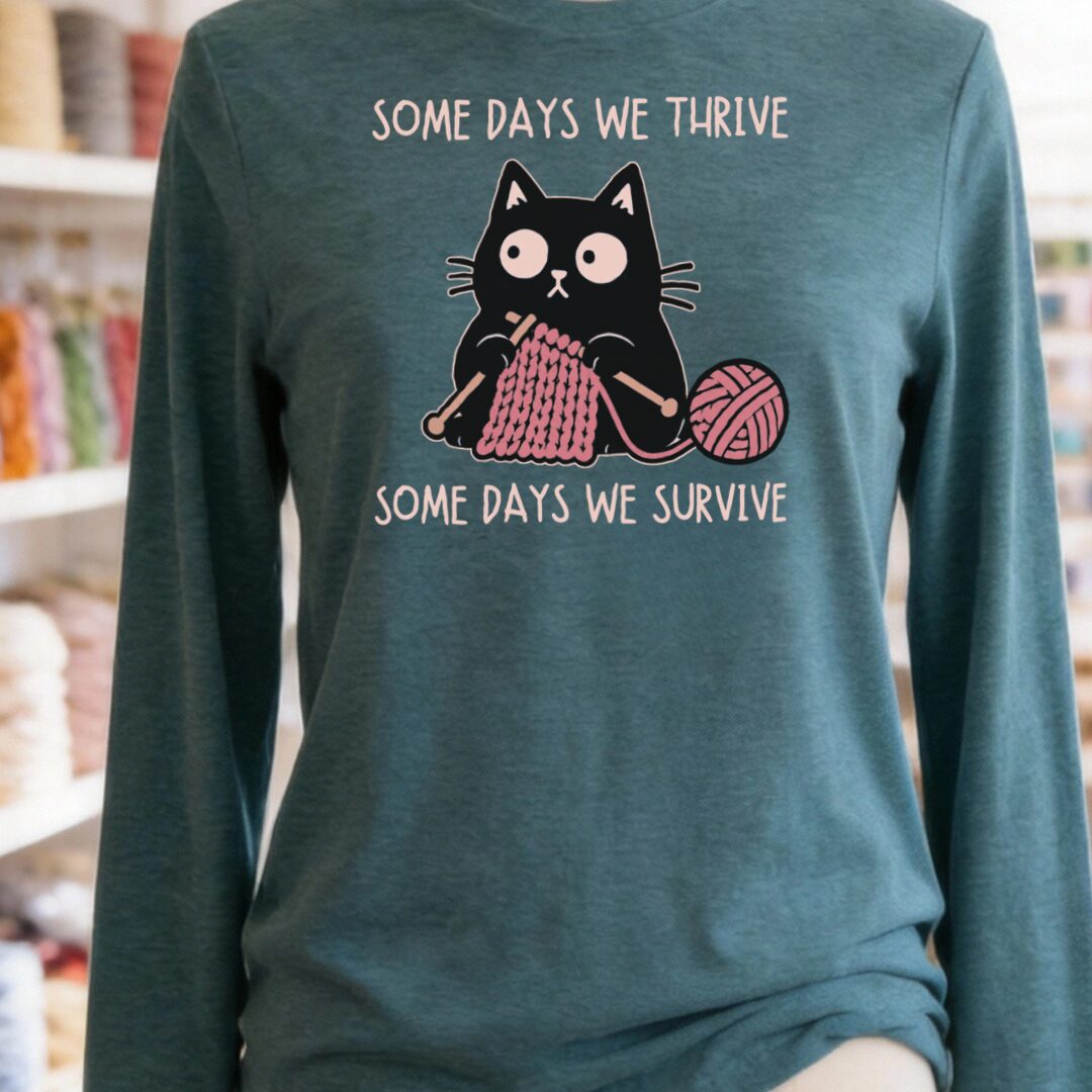 Some Days Long Sleeve Tee Teal Blue t-shirt