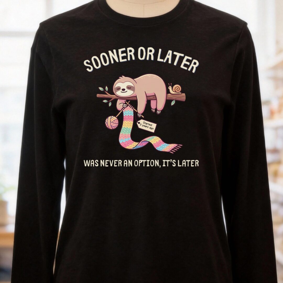 Sooner Or Later Long Sleeve Tee Black t-shirt