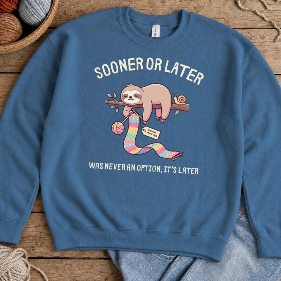 Sooner Or Later Sweatshirt Indigo Blue t-shirt