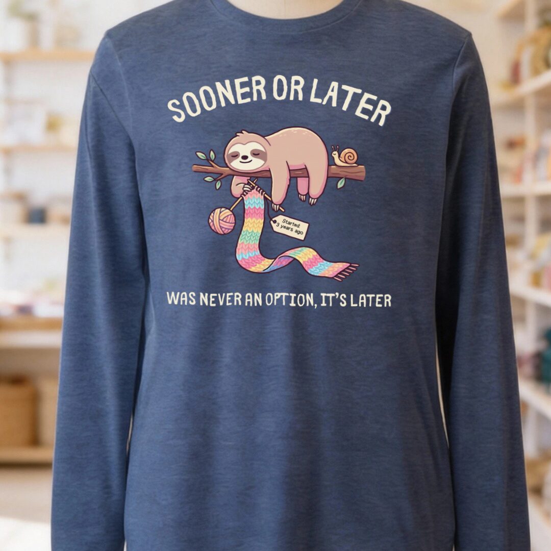 Sooner Or Later Long Sleeve Tee Navy t-shirt