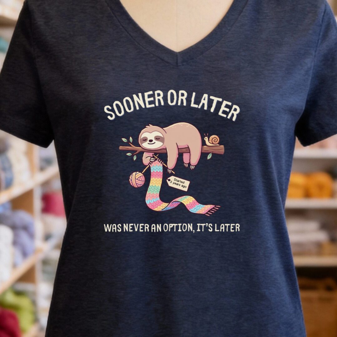 Sooner Or Later V-Neck T-Shirt Navy t-shirt