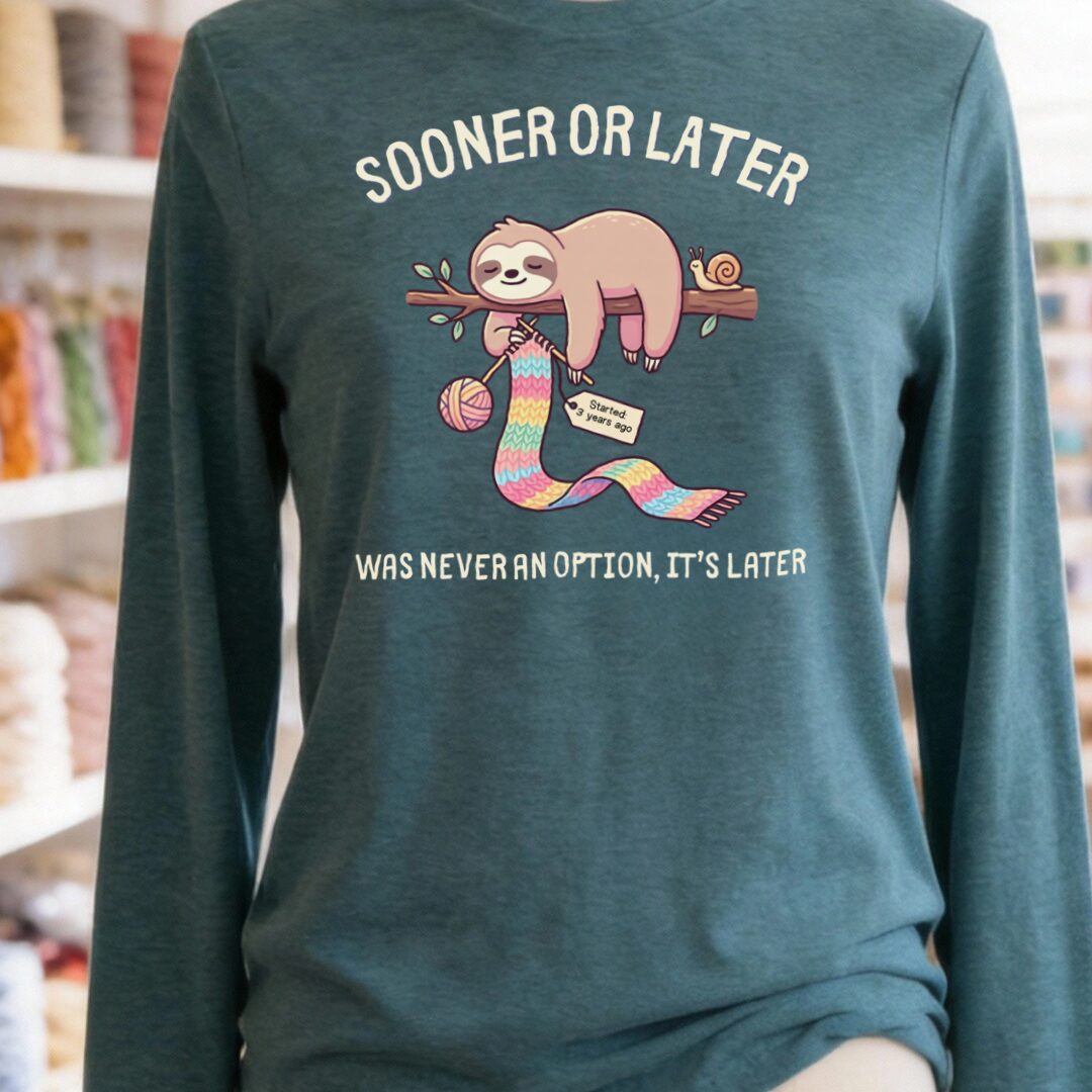 Sooner Or Later Long Sleeve Tee Teal Blue t-shirt