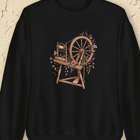 Spinning Wheel Black Sweatshirt.jpg