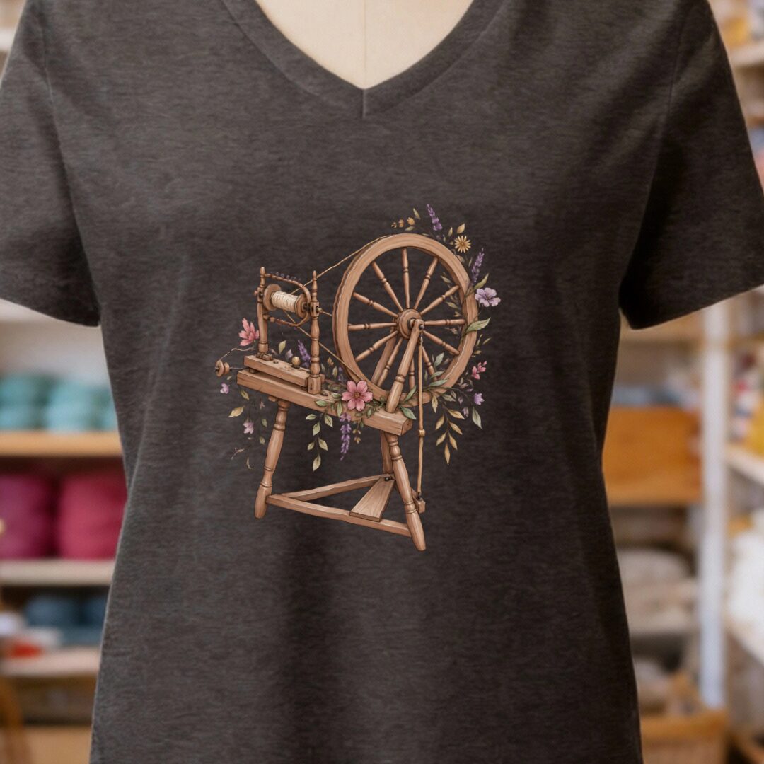Spinning Wheel V-Neck T-Shirt Dark Grey t-shirt