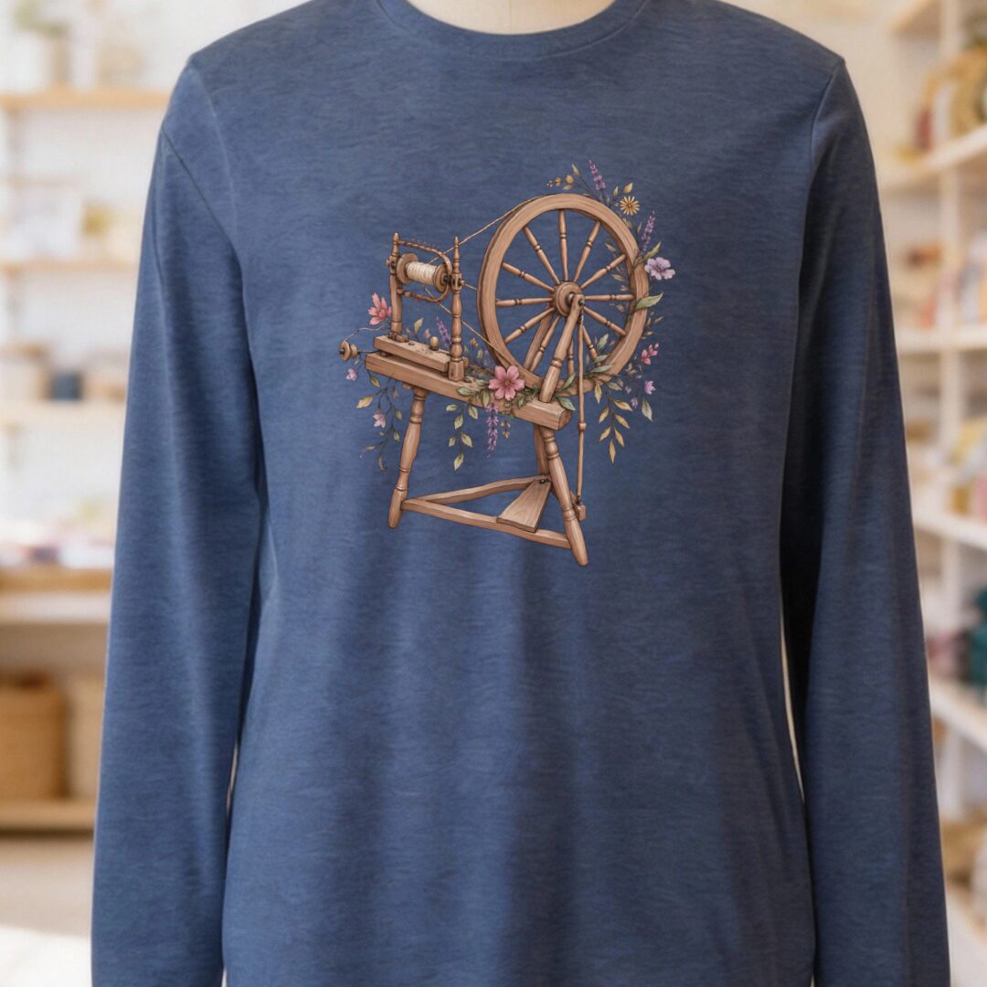 Spinning Wheel Long Sleeve Tee Navy t-shirt