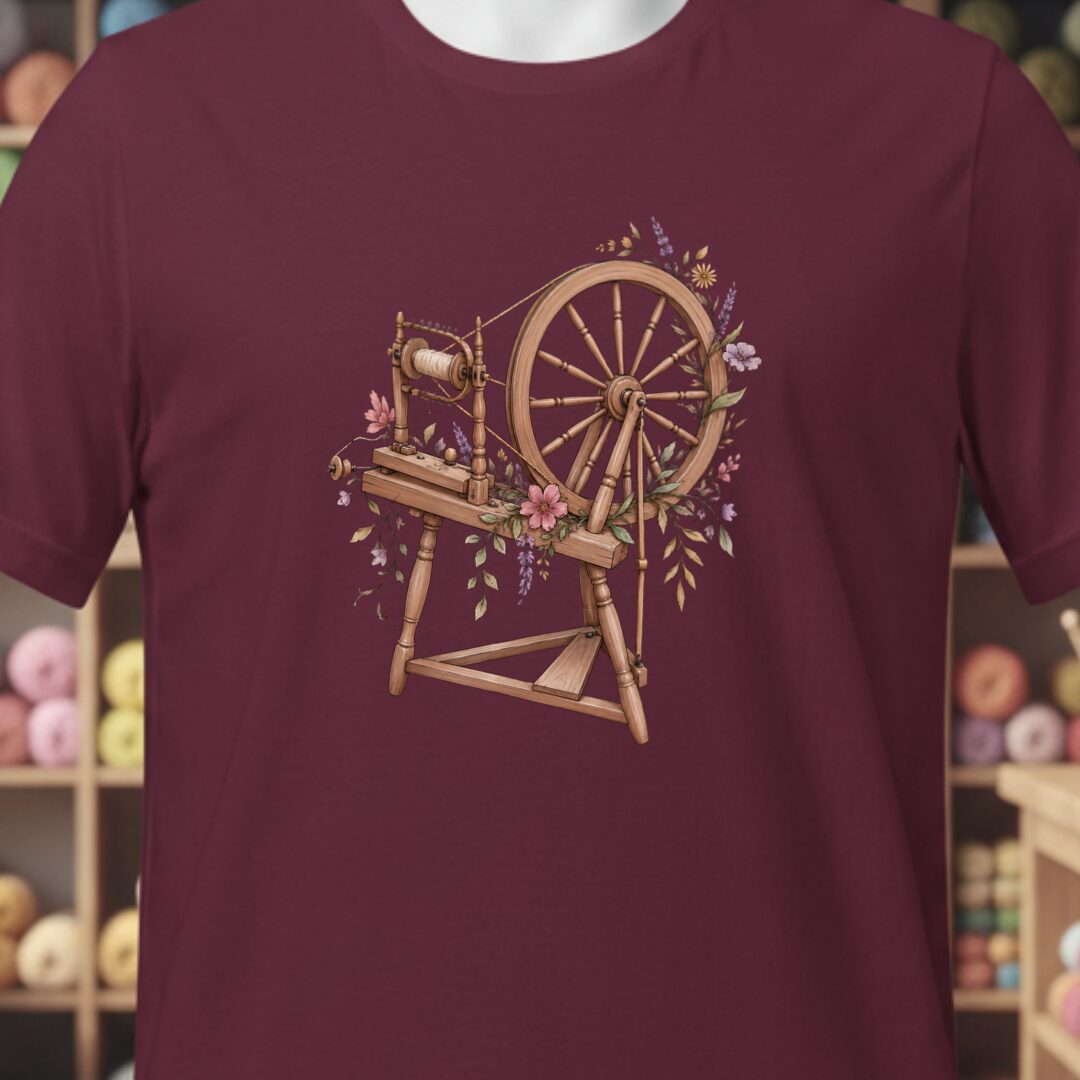 Spinning Wheel T-Shirt Maroon t-shirt