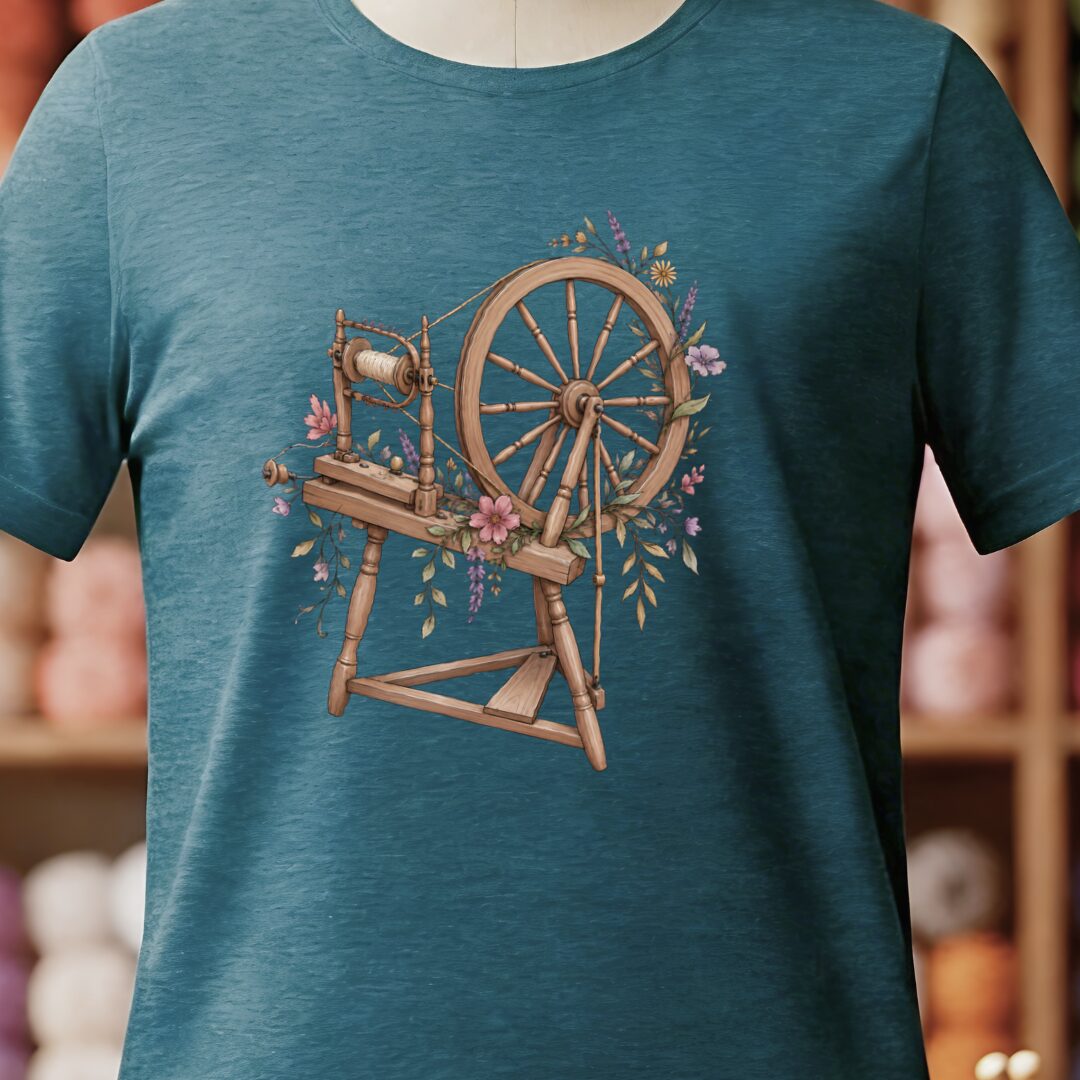 Spinning Wheel T-Shirt Teal Blue t-shirt