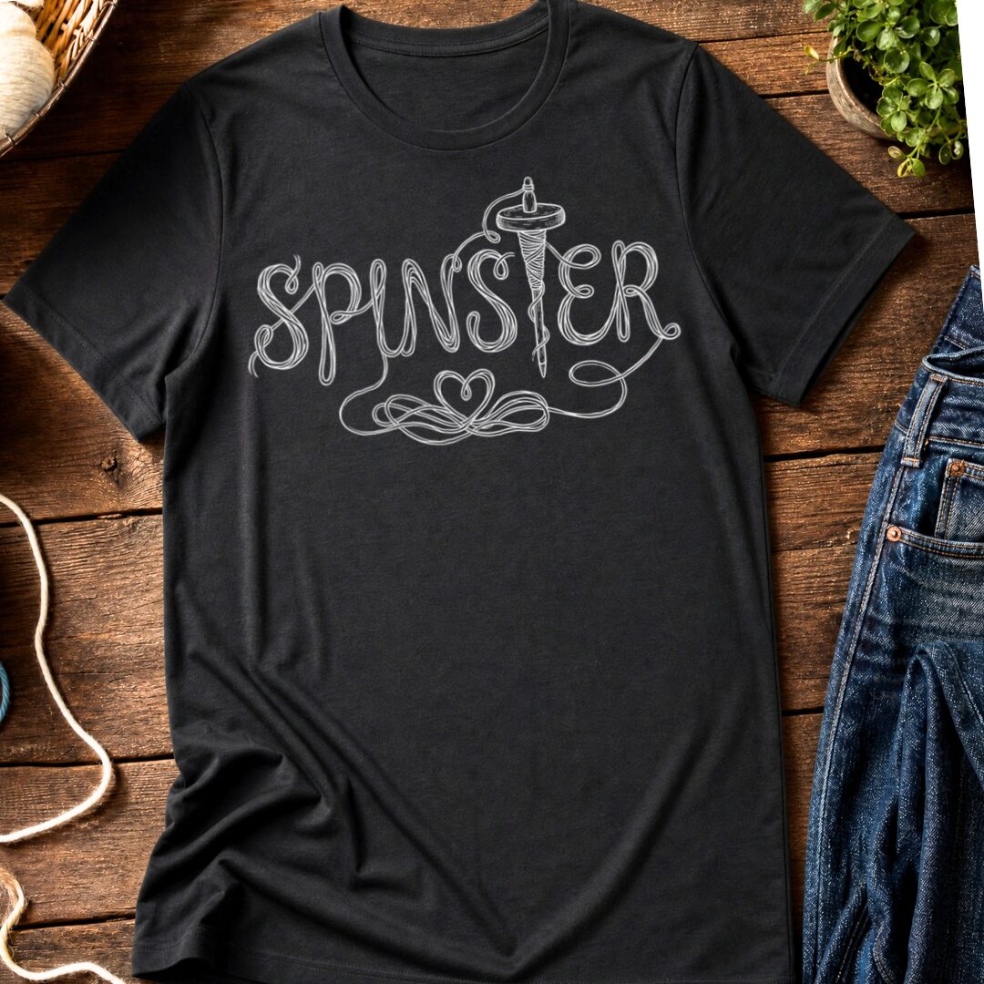Spinster Text Black T-Shirt.jpg