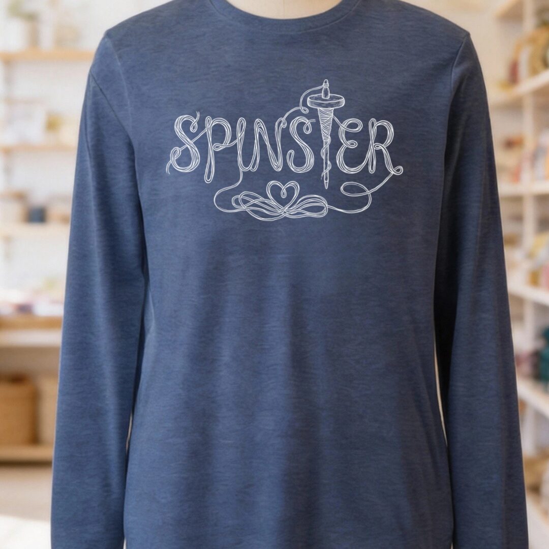 Spinster Text Heather Navy Long Sleeve Tee.jpg