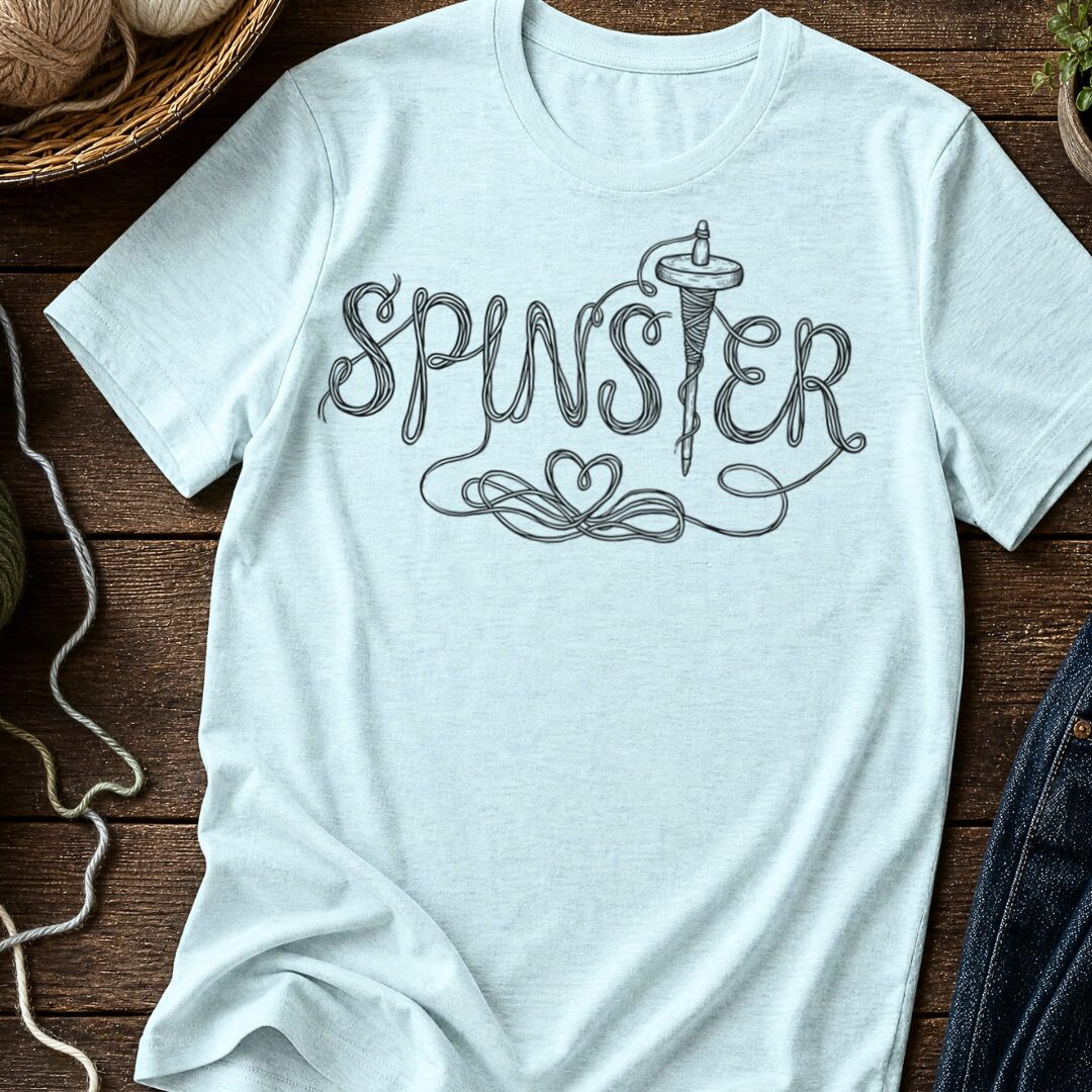 Spinster Text Ice Blue T-Shirt.jpg