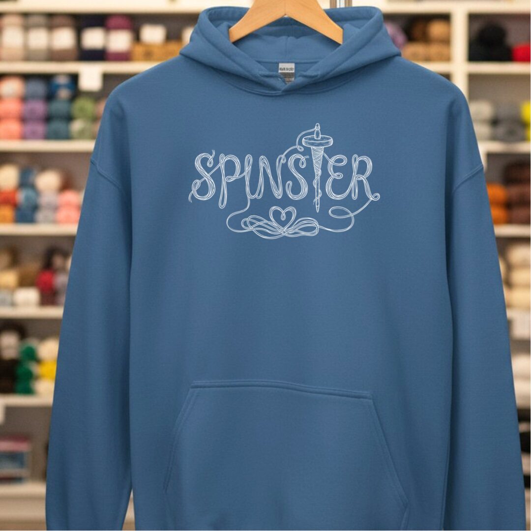 Spinster Text Indigo Blue Hoodie.jpg