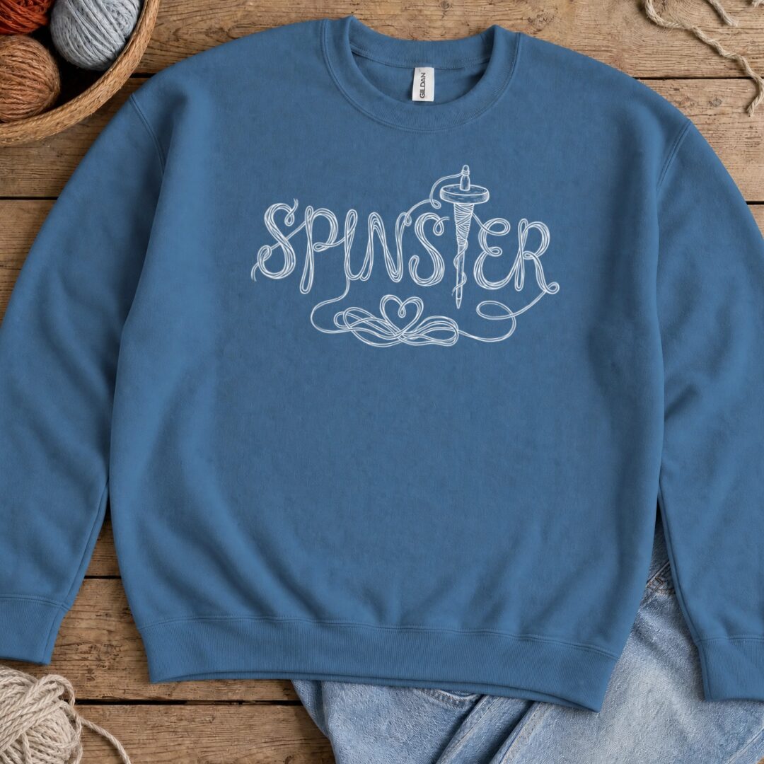 Spinster Text Indigo Blue Sweatshirt.jpg