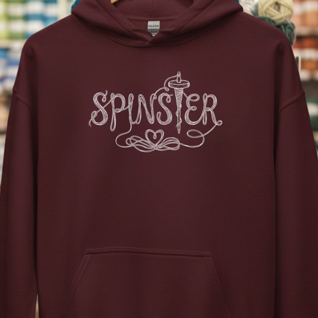 Spinster Text Maroon Hoodie.jpg