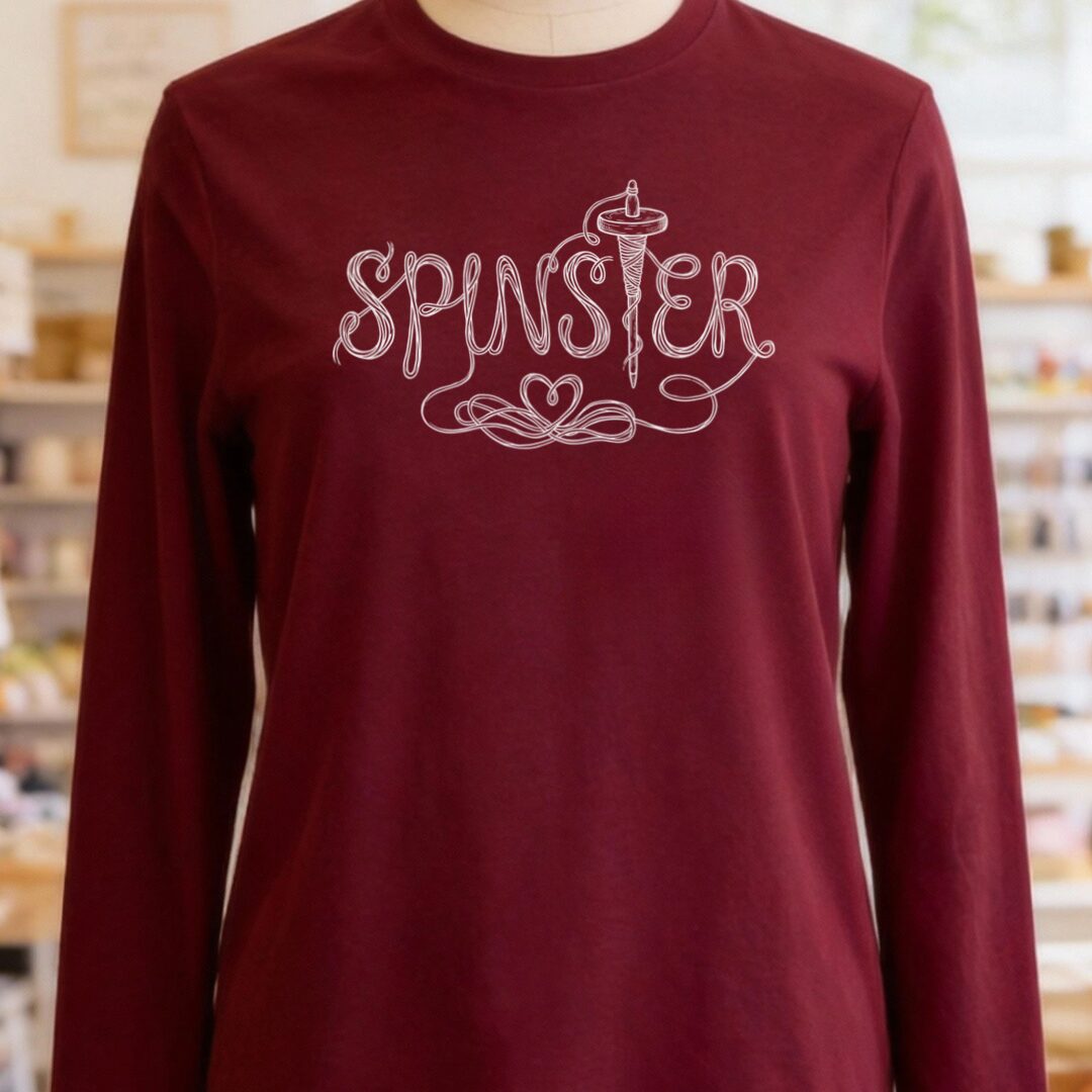 Spinster Text Maroon Long Sleeve Tee.jpg