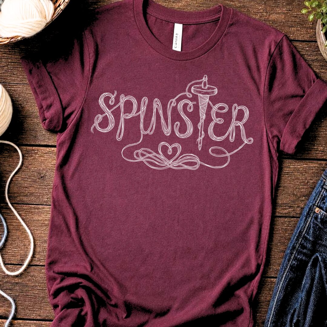 Spinster Text Maroon T-Shirt.jpg