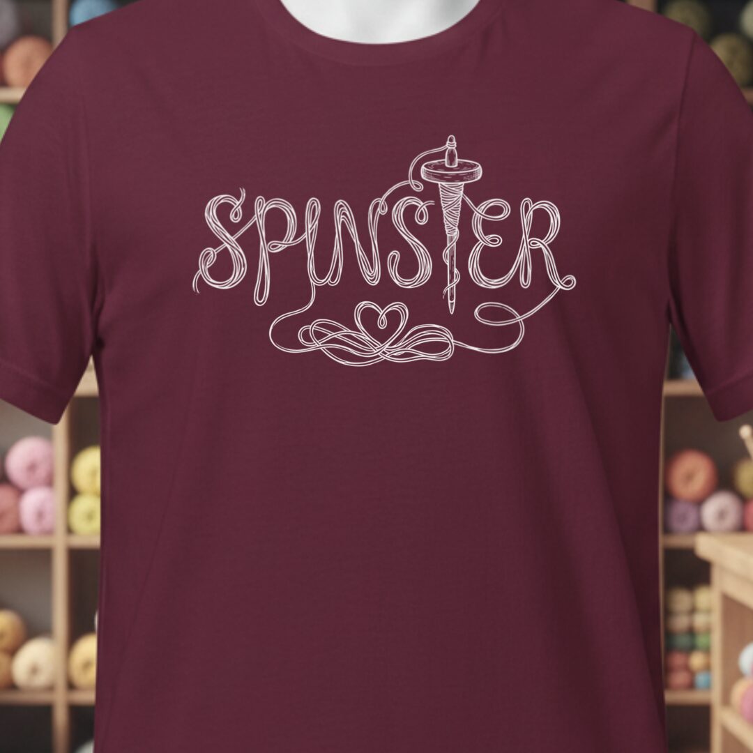 Spinster Text T-Shirt Maroon t-shirt