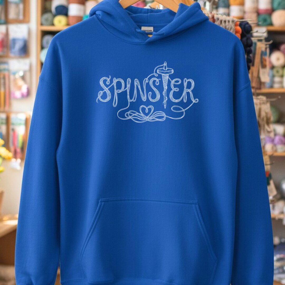 Spinster Text Royal Hoodie.jpg