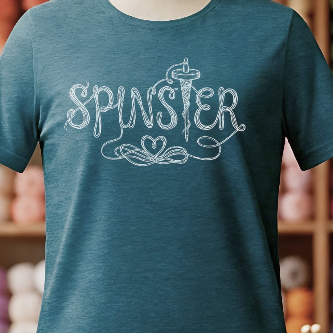 Spinster Text T-Shirt Teal Blue t-shirt