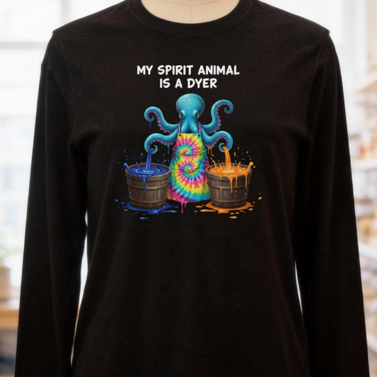 Spirit Animal Dyer Long Sleeve Tee Black Heather t-shirt