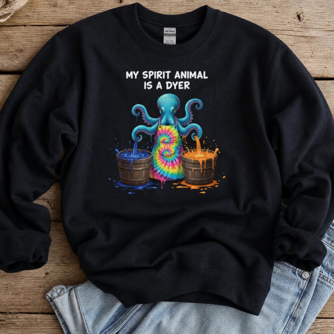 Spirit Animal Dyer Sweatshirt Black t-shirt