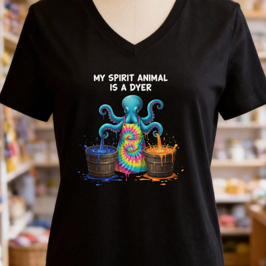 Spirit Animal Dyer V-Neck T-Shirt Black t-shirt