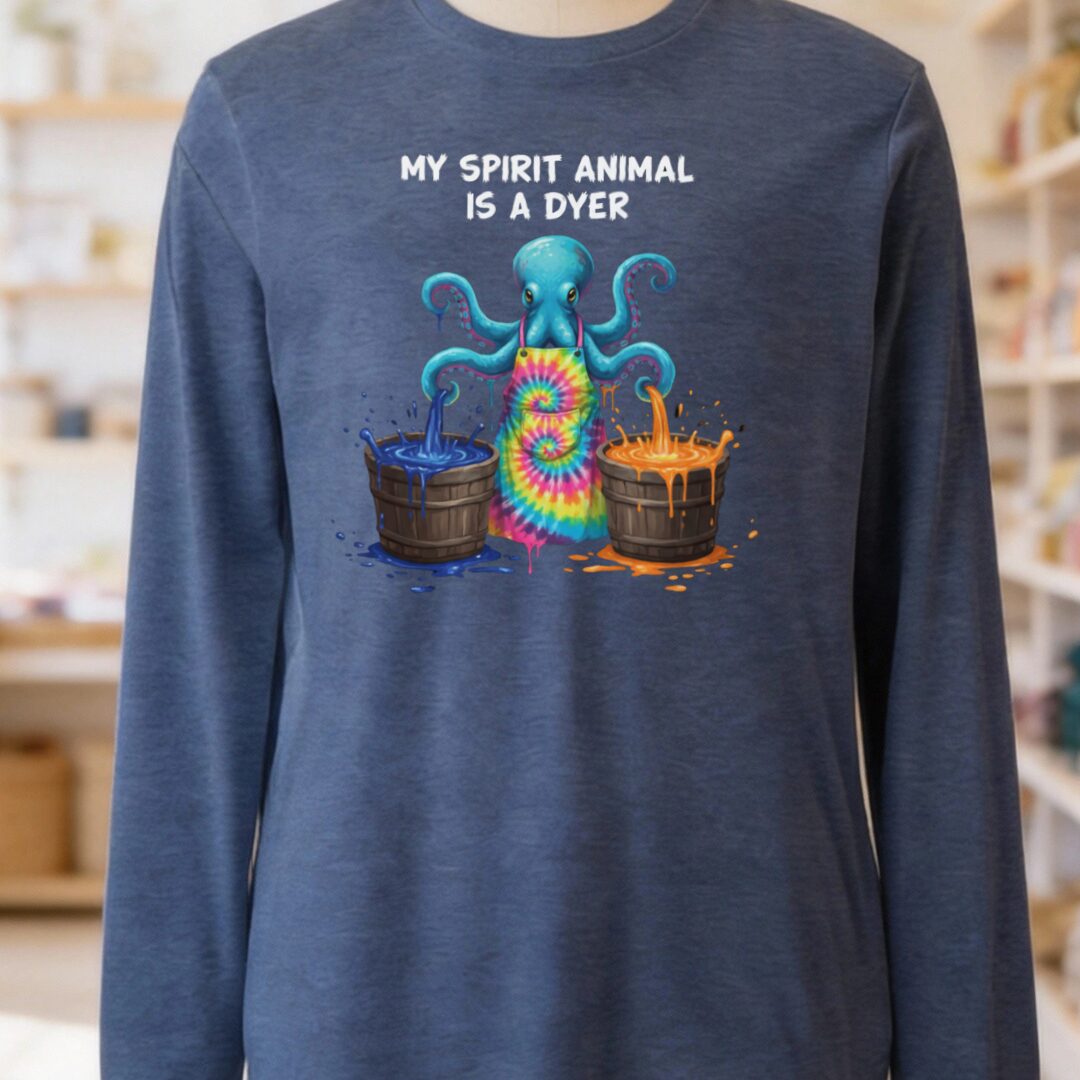Spirit Animal Dyer Long Sleeve Tee Heather Navy t-shirt