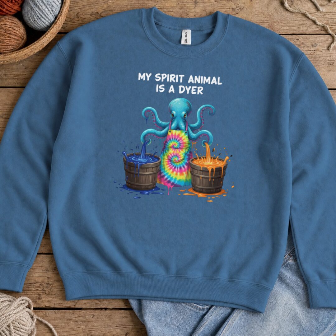 Spirit Animal Dyer Sweatshirt Indigo Blue t-shirt