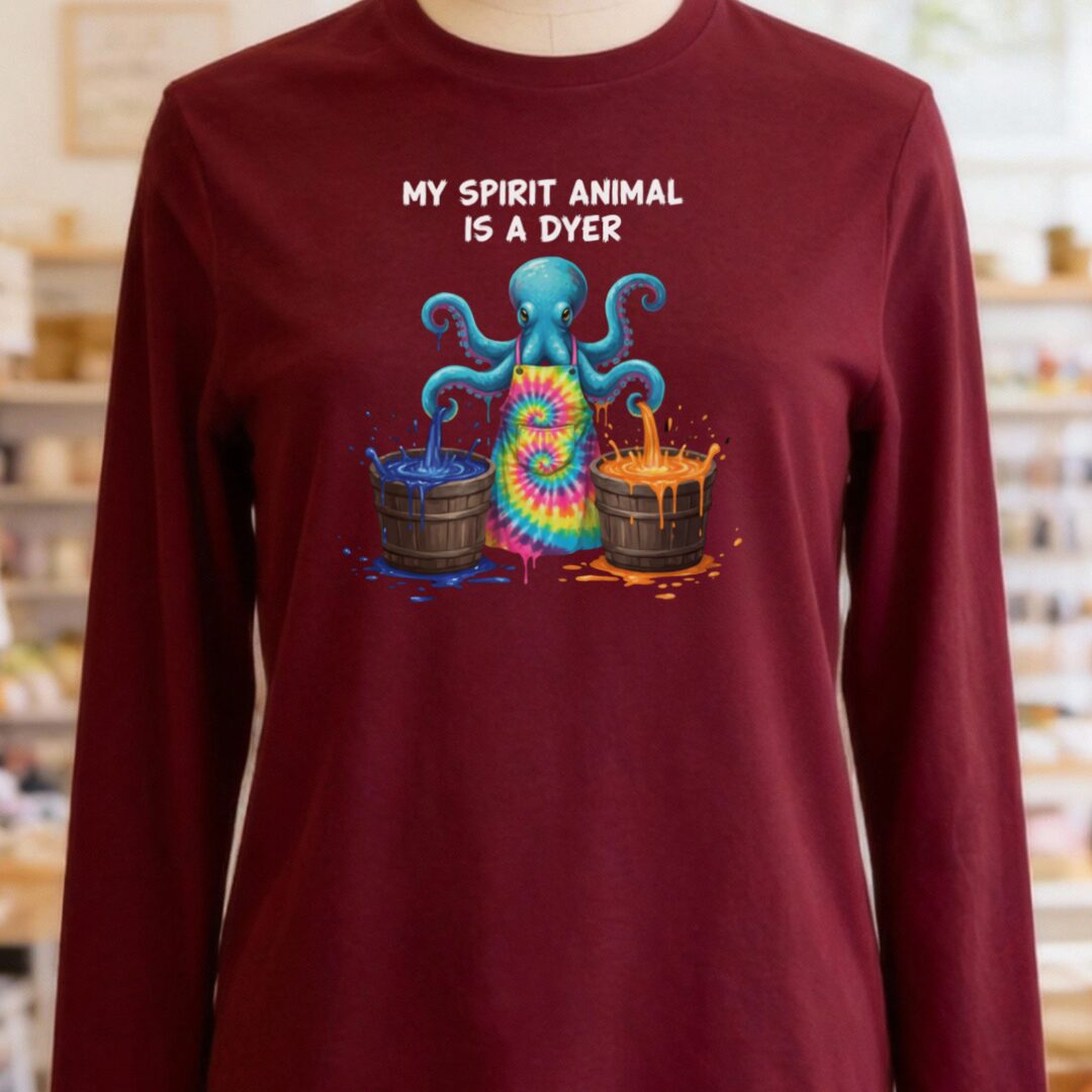 Spirit Animal Dyer Long Sleeve Tee Maroon t-shirt