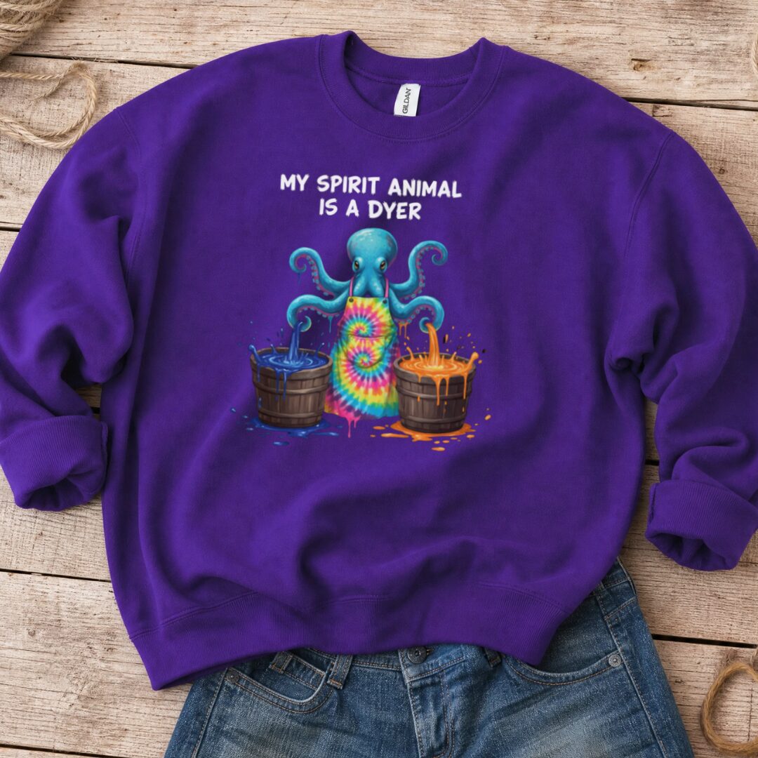 Spirit Animal Dyer Sweatshirt Purple t-shirt