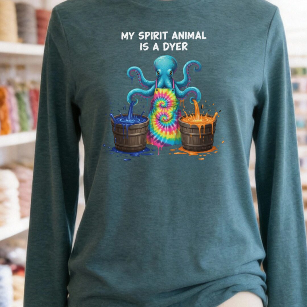 Spirit Animal Dyer Long Sleeve Tee Heather Deep Teal t-shirt