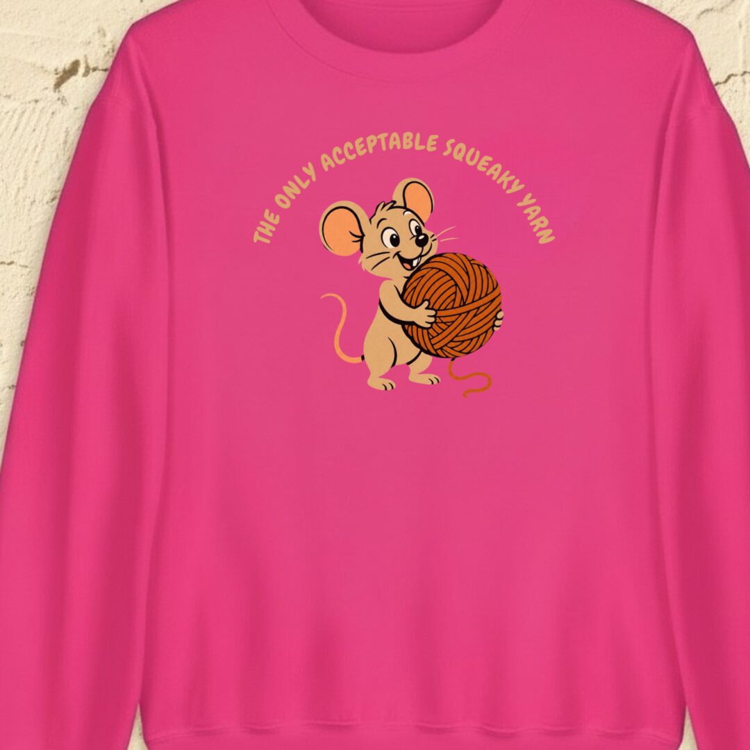Squeaky Yarn Bright Pink Sweatshirt.jpg