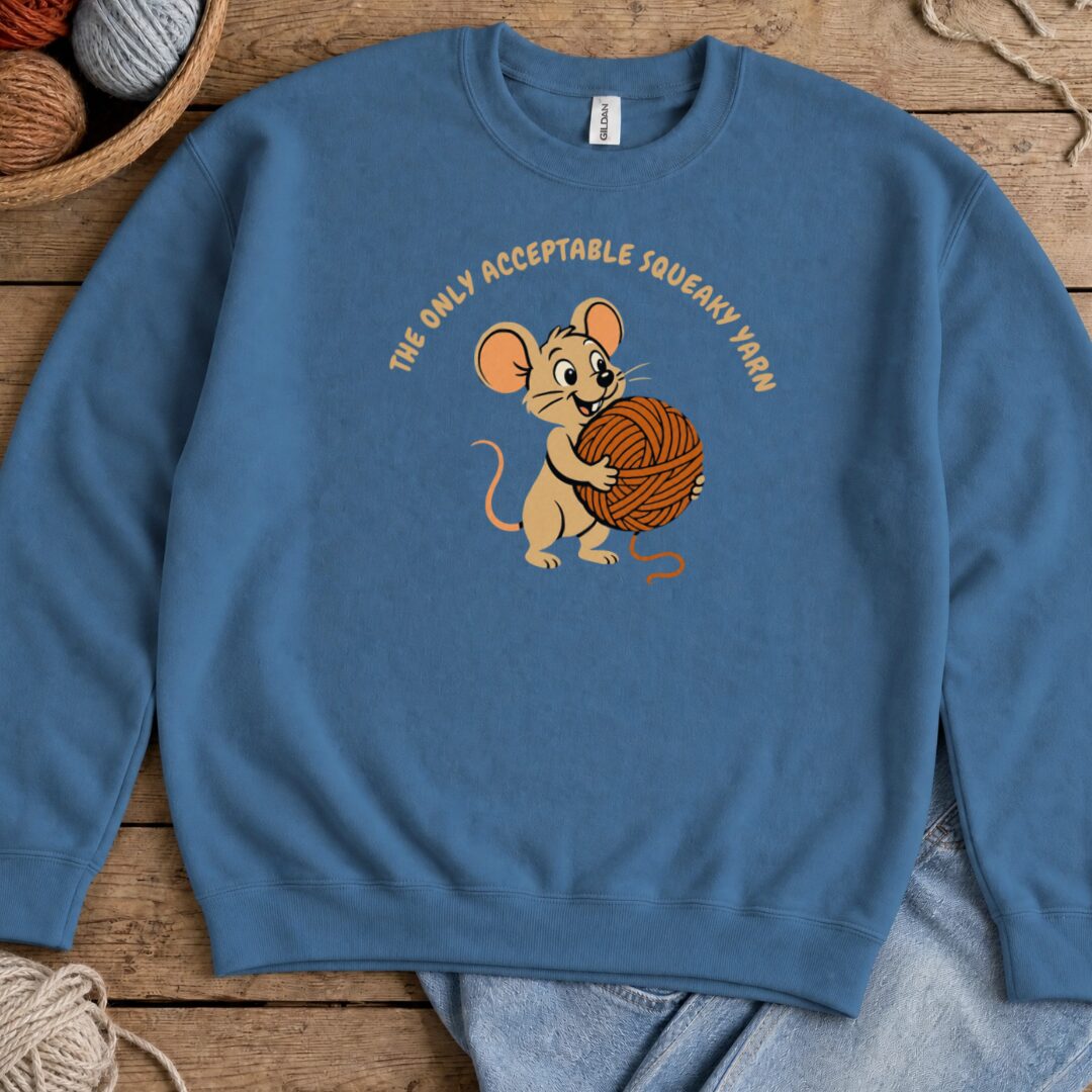 Squeaky Yarn Sweatshirt Indigo Blue t-shirt