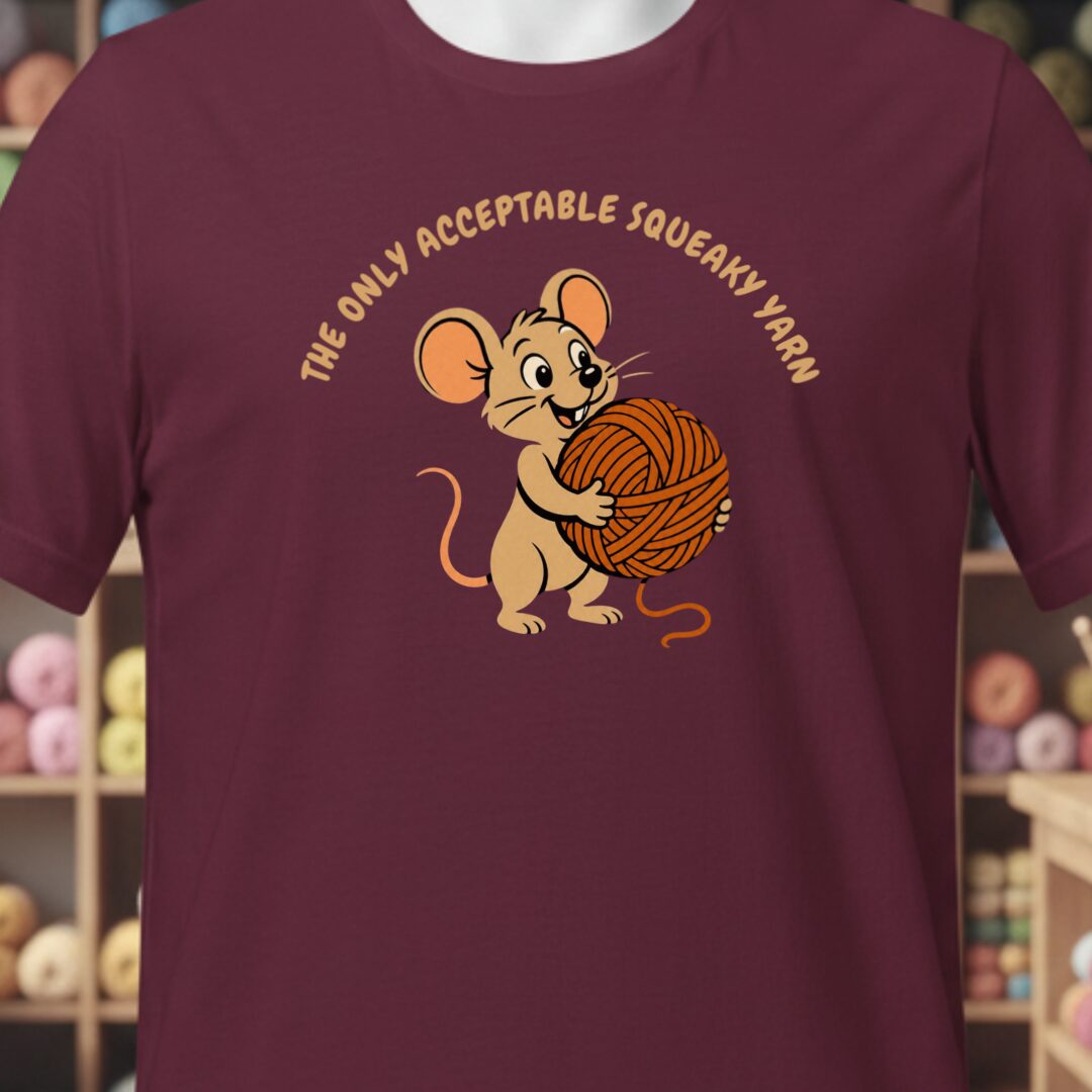 Squeaky Yarn Maroon T-Shirt.jpg