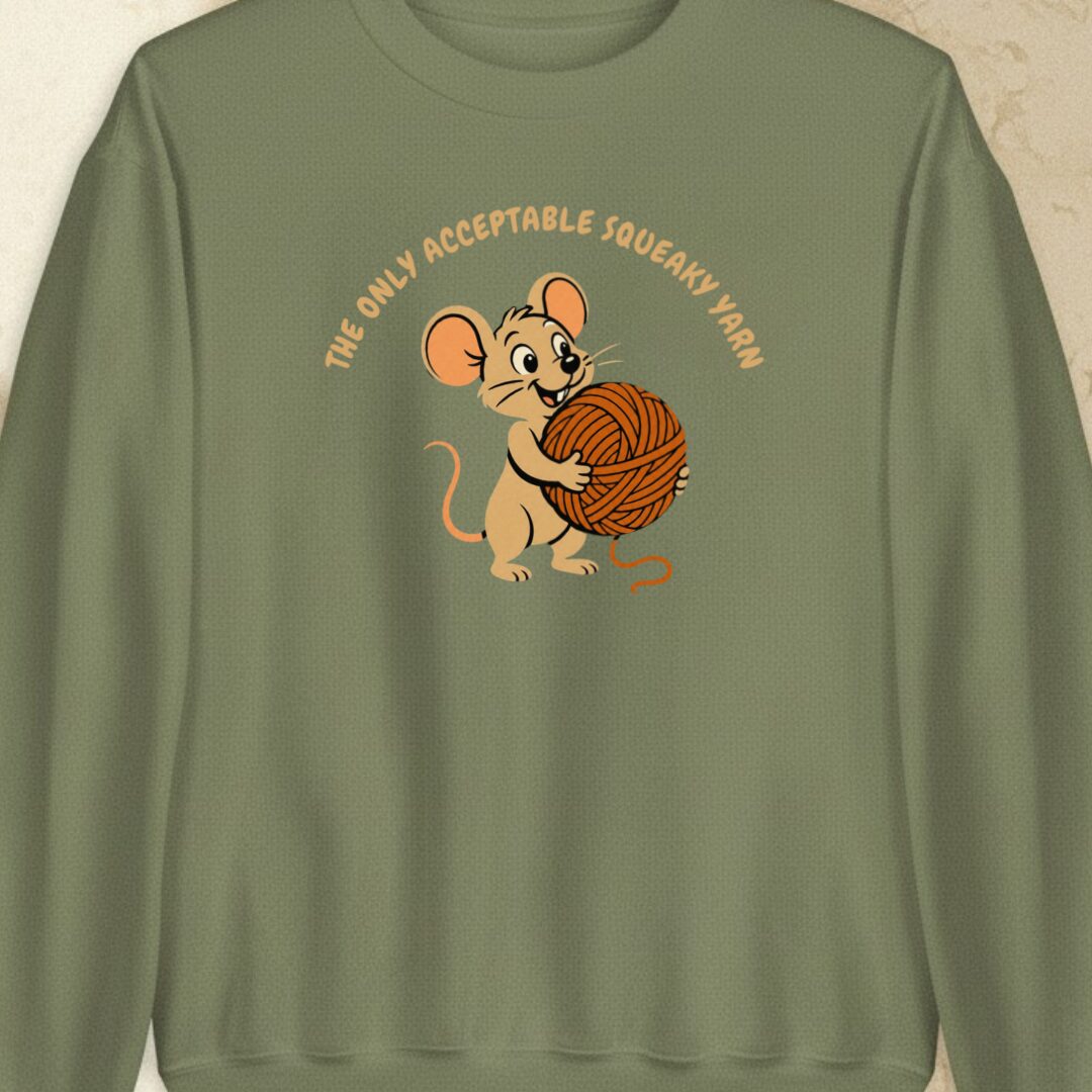 Squeaky Yarn Military Green Sweatshirt.jpg
