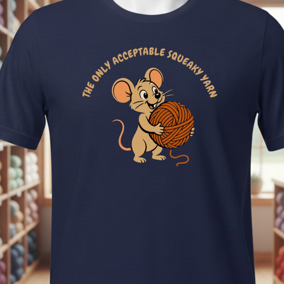 Squeaky Yarn T-Shirt Navy t-shirt