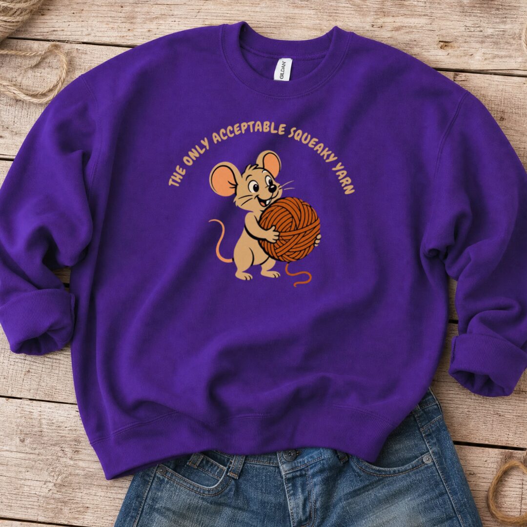 Squeaky Yarn Sweatshirt Purple t-shirt