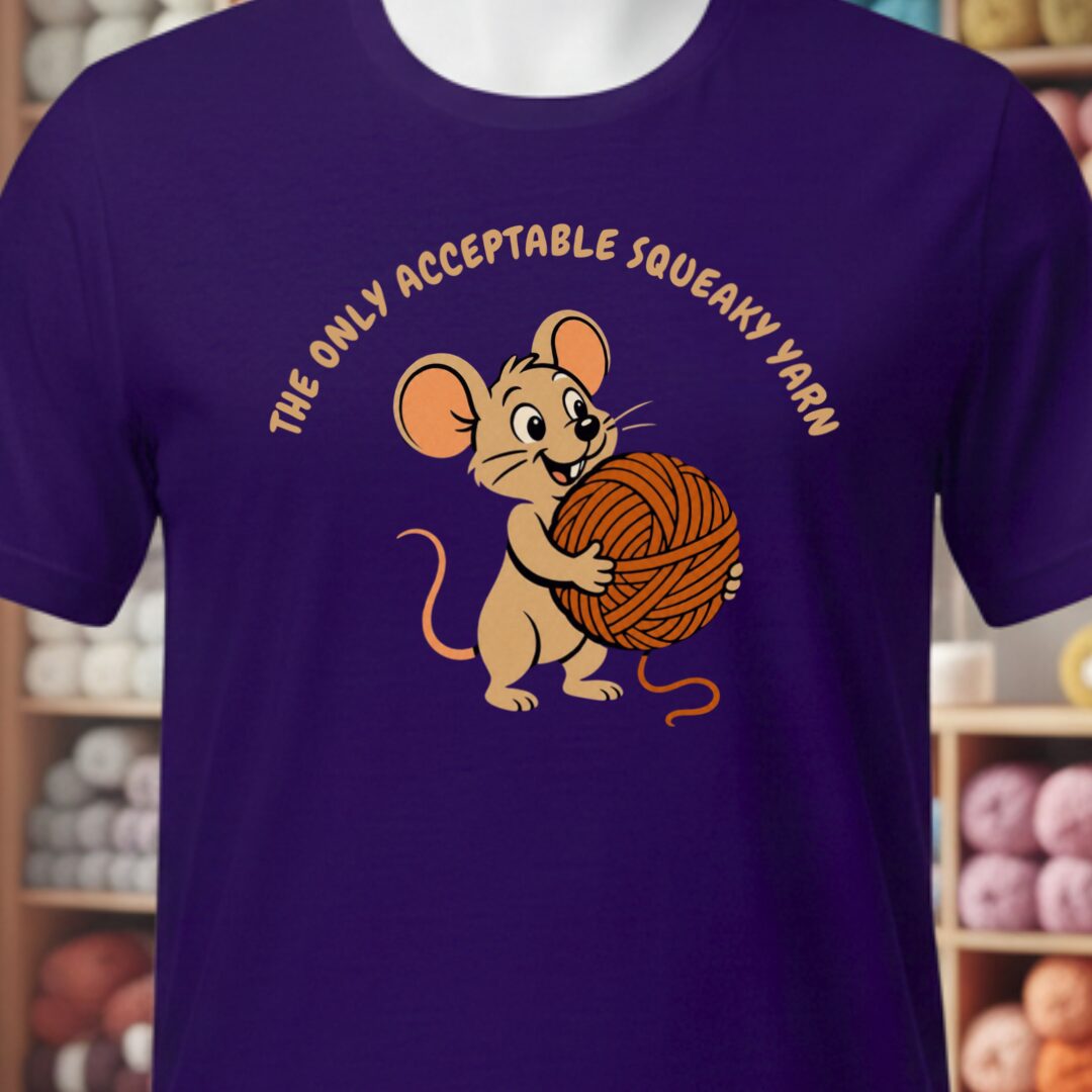 Squeaky Yarn T-Shirt Purple t-shirt