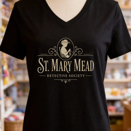 St Mary Mead V-Neck T-Shirt Black t-shirt
