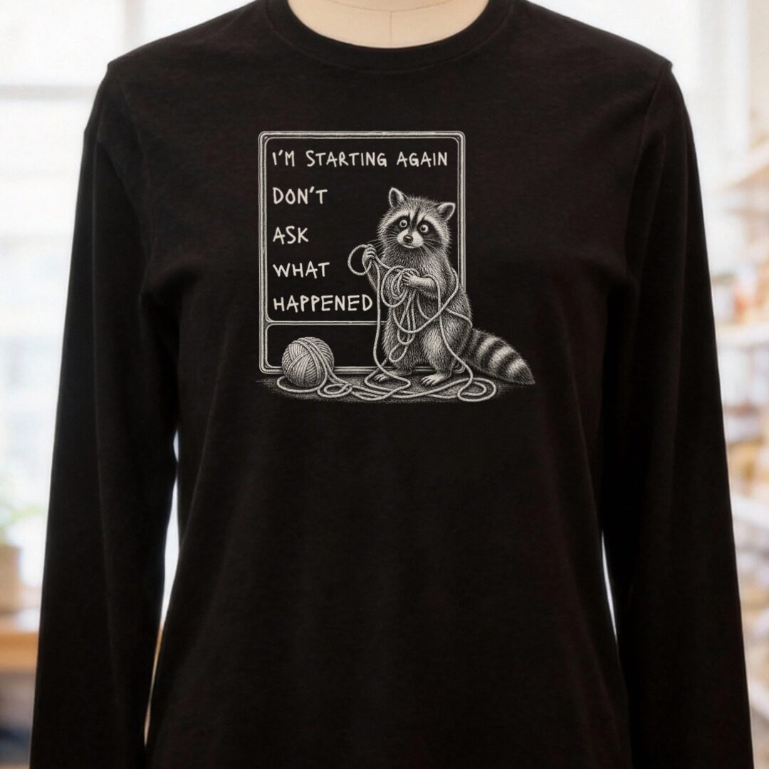 Starting Again Long Sleeve Tee Black t-shirt