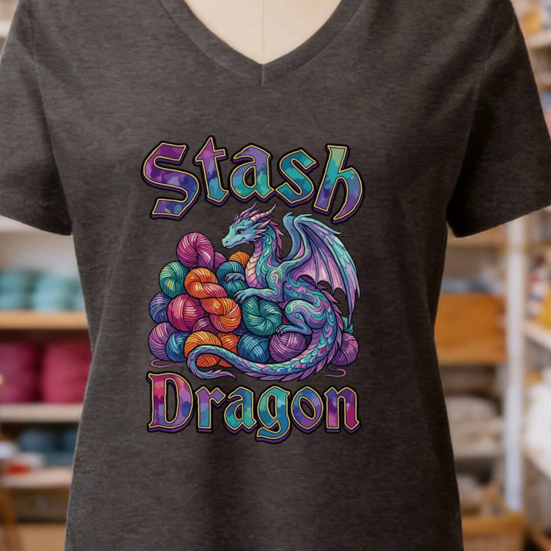 Stash Dragon V-Neck T-Shirt Dark Grey t-shirt