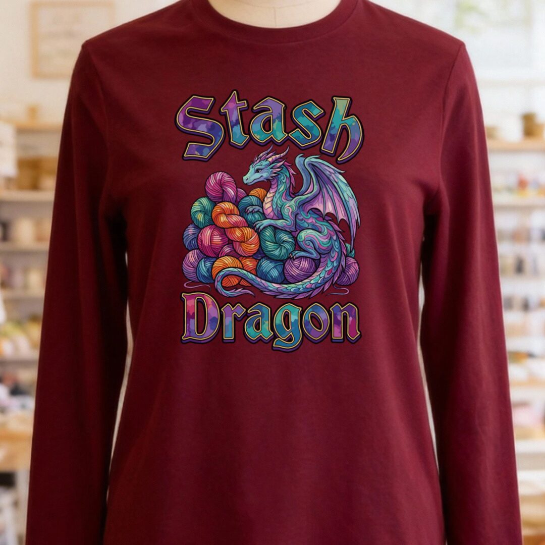 Stash Dragon Long Sleeve Tee Maroon t-shirt