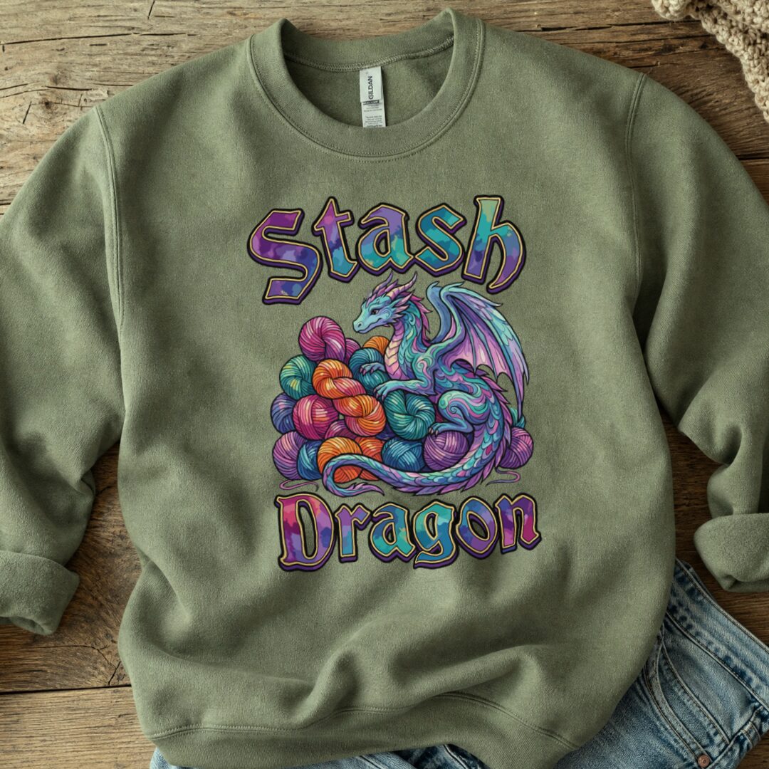 Stash Dragon Sweatshirt Military Green t-shirt