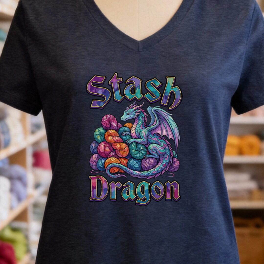 Stash Dragon V-Neck T-Shirt Navy t-shirt