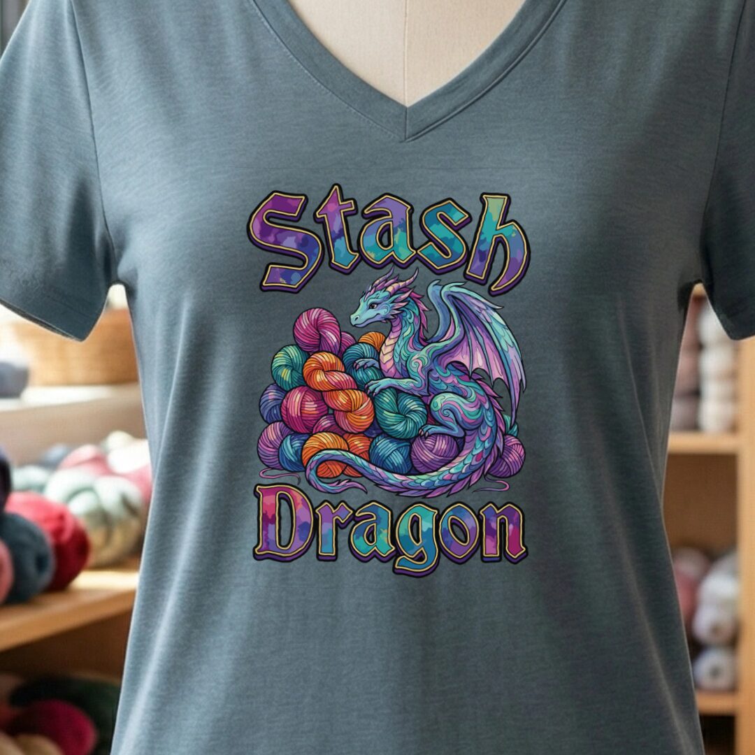 Stash Dragon V-Neck T-Shirt Slate t-shirt