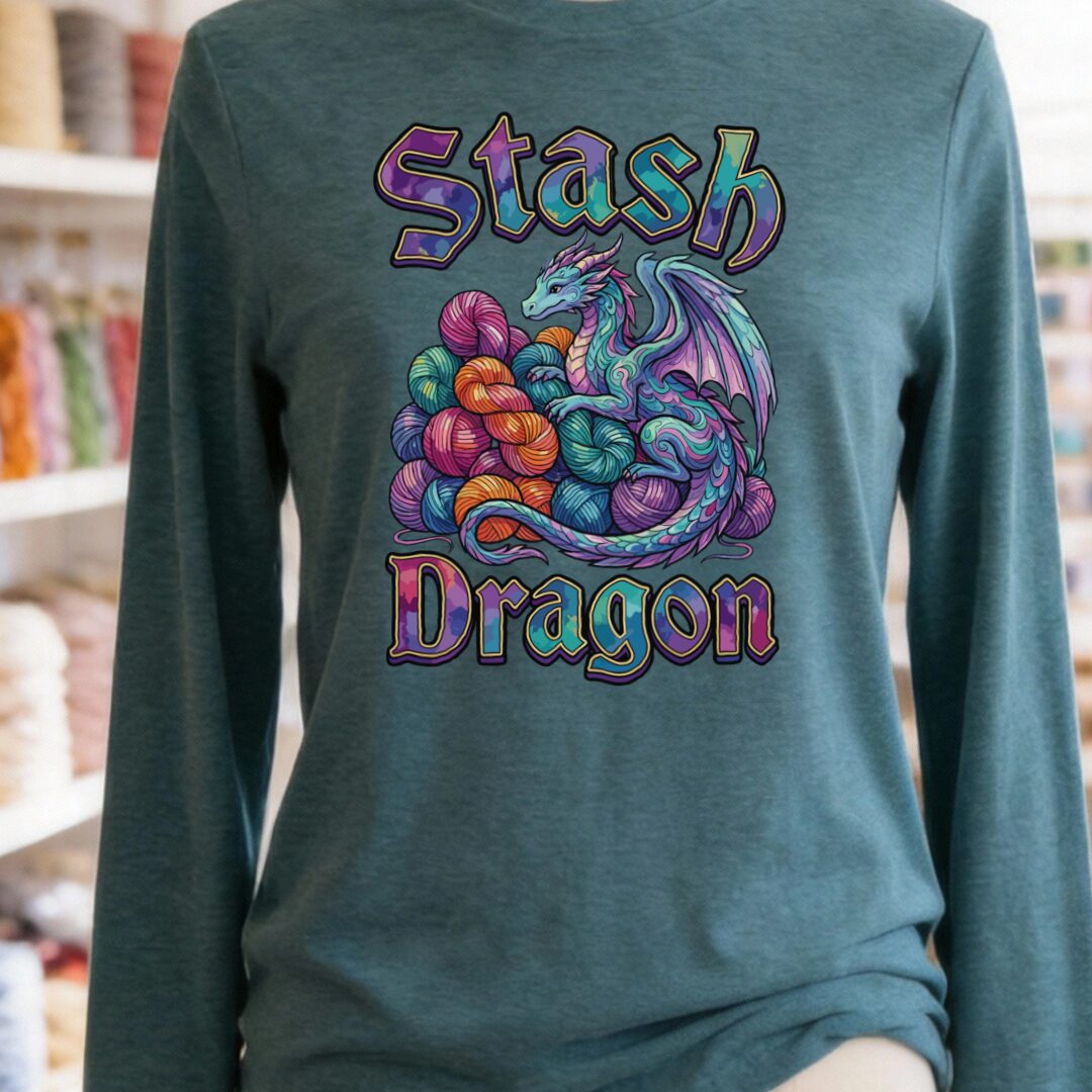 Stash Dragon Long Sleeve Tee Deep Teal t-shirt