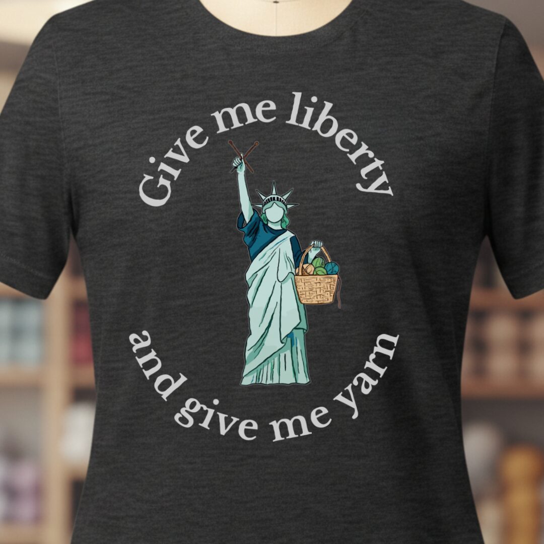 Statue of Liberty T-Shirt (With Text) Dark Grey t-shirt