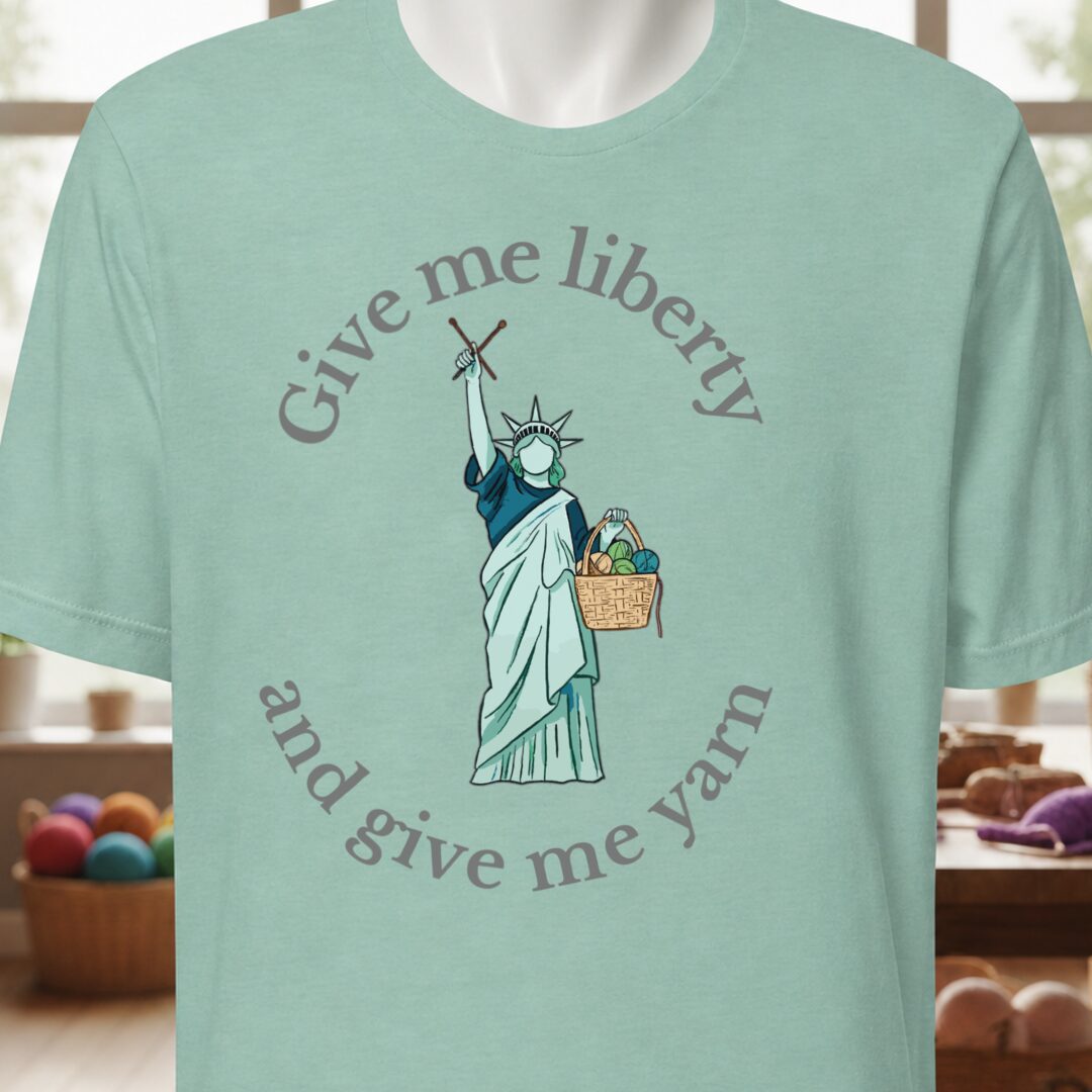 Statue of Liberty T-Shirt (With Text) Sea Breeze t-shirt