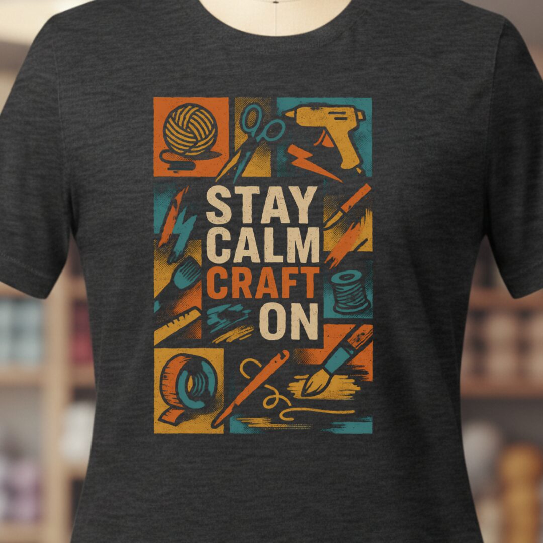 Stay Calm Craft On T-Shirt Dark Grey t-shirt